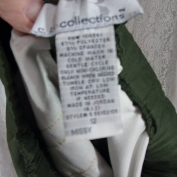 CB Collection Dress Slack Pants Olive Green Size 12 - Picture 5 of 5